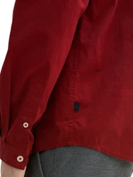 TOM TAILOR Hemd Langarmhemd STRETCH POPLIN Dunkelrot/Rot/Bordeaux