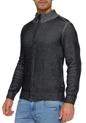 Indicode Strickjacke INOklavin Schwarz/Dunkelgrau/Grau