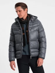 OMBRE Steppjacke Dunkelgrau/Grau/Hellgrau/Dunkelblau