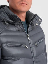 OMBRE Steppjacke Dunkelgrau/Grau/Hellgrau/Dunkelblau