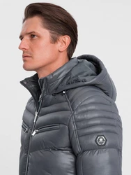 OMBRE Steppjacke Dunkelgrau/Grau/Hellgrau/Dunkelblau