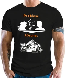 T-Shirt fr Biker und Motorrad Fans: Problem Lsung Biken