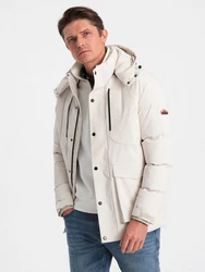 Ombre Winterjacke mit abnehmbarer Kapuze und Cargotaschen black