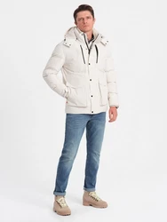 Ombre Winterjacke mit abnehmbarer Kapuze und Cargotaschen black
