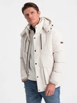 Ombre Winterjacke mit abnehmbarer Kapuze und Cargotaschen black