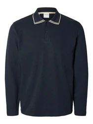 SELECTED HOMME Poloshirt SLHCLEMENTS DETAIL Dunkelblau/Blau/Hellblau