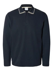 SELECTED HOMME Poloshirt SLHCLEMENTS DETAIL Dunkelblau/Blau/Hellblau