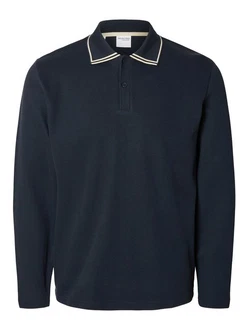 SELECTED HOMME Poloshirt SLHCLEMENTS DETAIL Dunkelblau/Blau/Hellblau
