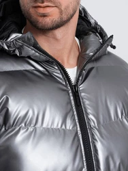 OMBRE Winterjacke Herrenjacke Grau/Dunkelgrau/Silber