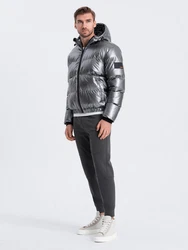 OMBRE Winterjacke Herrenjacke Grau/Dunkelgrau/Silber