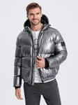 OMBRE Winterjacke Herrenjacke Grau/Dunkelgrau/Silber