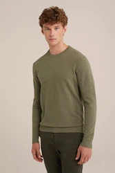 WE Fashion Sweater Dunkelgrün/Khaki/Grün