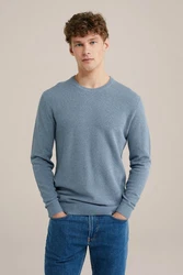 WE Fashion Sweater Blau/Hellblau/Grau