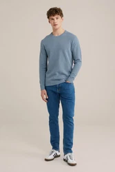 WE Fashion Sweater Blau/Hellblau/Grau