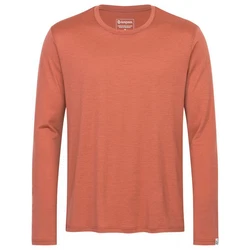 Kaipara Langarmshirt Merino Longsleeve Herren Regularfit Orange/Rosa/Rot/Braun