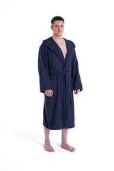 Bruno Banani Herrenbademantel Clement Dunkelblau/Blau