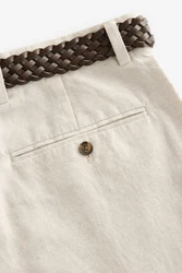 Next Chinohose mit Gürtel Khaki/Beige/Weiß