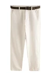 Next Chinohose mit Gürtel Khaki/Beige/Weiß