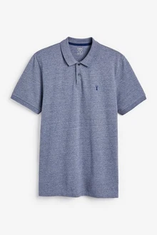 Next Piqu-Poloshirt Blau/Dunkelblau/Grau/Hellblau