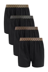 Next Loose-Fit Boxershorts aus Baumwolle (4-St) Schwarz/Khaki