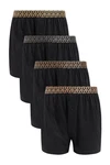 Next Loose-Fit Boxershorts aus Baumwolle (4-St) Schwarz/Khaki