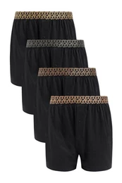 Bandeau-Bikini-Top Loose-Fit-Boxershorts aus Baumwolle im 4er-Pack (4-St)