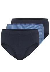 Schiesser Slip 3er Pack 95/5 Essentials Organic Cotton Dunkelblau/Blau