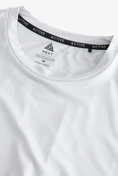 Next Bandeau-Bikini-Top Sportshirt mit Aufdruck Weiß/Grau/Creme