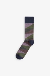 Next Bandeau-Bikini-Top Kurzsocken Gemusterte Socken im 5er-Pack Dunkelblau/Mischfarben
