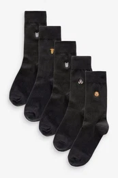 Bandeau-Bikini-Top Socken mit Stickerei (5-St)