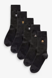 Next Socken mit Stickerei Schwarz