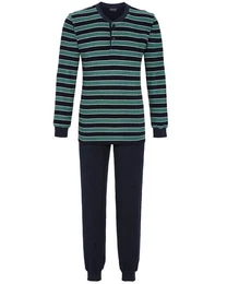 Pyjama Herren Langarm Pyjama aus Stretchfrottee