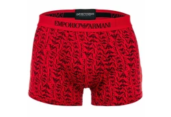 Emporio Armani Herren Trunks 3er Pack Pure Cotton Boxershorts Rot/Schwarz