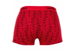 Emporio Armani Herren Trunks 3er Pack Pure Cotton Boxershorts Rot/Schwarz