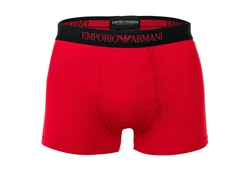 Emporio Armani Herren Trunks 3er Pack Pure Cotton Boxershorts Rot/Schwarz