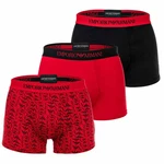 Emporio Armani Herren Trunks 3er Pack Pure Cotton Boxershorts Rot/Schwarz