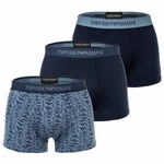 Emporio Armani Herren Trunks 3er Pack Pure Cotton Boxershorts Marine/Blau