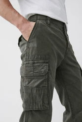Next Bandeau-Bikini-Top Authentische Stretch-Cargohose (1-St) Dunkelgrün/Khaki/Grün