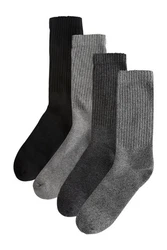 Next Schwere Socken 4er-Pack Schwarz/Dunkelgrau/Grau