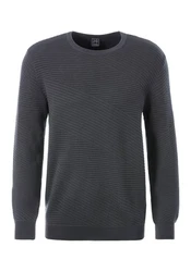 John Devin Strickpullover Strukturstrick Dunkelgrau/Dunkelblau/Grau