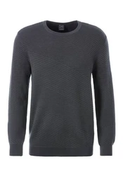 John Devin Strickpullover Strukturstrick Dunkelgrau/Dunkelblau/Grau