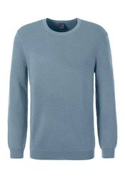 John Devin Strickpullover Strukturstrick Blau/Grau/Hellblau/Dunkelblau