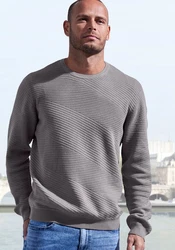 John Devin Strickpullover Strukturstrick Grau/Dunkelgrau/Hellgrau