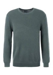 John Devin Strickpullover Strukturstrick Grün/Türkis