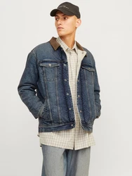 JACK & JONES Jacke 'JJIJean' JJJACKET W SHERPA WI 200 SN Hellblau/Blau/Dunkelblau