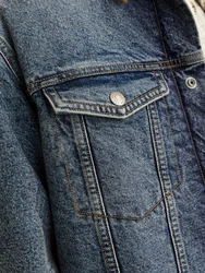 JACK & JONES Jacke 'JJIJean' JJJACKET W SHERPA WI 200 SN Hellblau/Blau/Dunkelblau