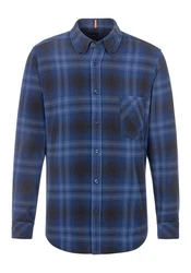 BOSS ORANGE Flanellhemd Rickert_M Hellblau/Blau/Dunkelblau