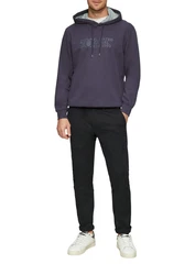 s.Oliver Kapuzensweatshirt mit Front-Print Dunkelblau/Lila/Grau