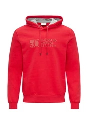 s.Oliver Kapuzensweatshirt mit Front-Print Rot
