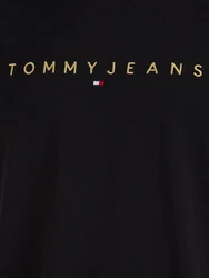 Tommy Jeans T-Shirt TJM REG GOLD LINEAR LOGO TEE EXT Schwarz/Hellblau/Gelb/Weiß/Grün